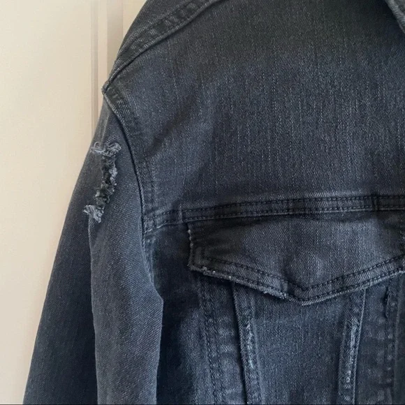 Wild Fable Black Cropped Trucker Denim Jacket XS - Picture 6 of 14